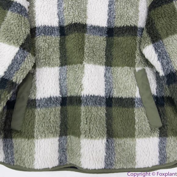 NEW Madewell (Re)sourced Sherpa Popover Tunic Jacket in Plaid, L,NB532 - Picture 5 of 16